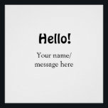 Póster Hola agregar mensaje de nombre simple mínimo tem d<br><div class="desc">Diseño</div>