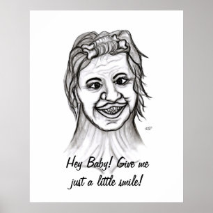 Póster ¡Hola bebé! ¡Dame una pequeña sonrisa!