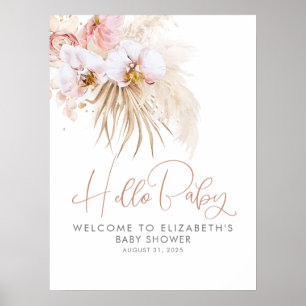 Póster Hola bebé - Signo de bienvenida de Baby Shower