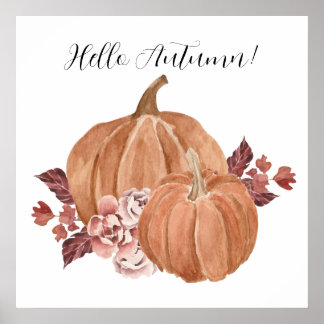 Póster Hola Calabaza de otoño