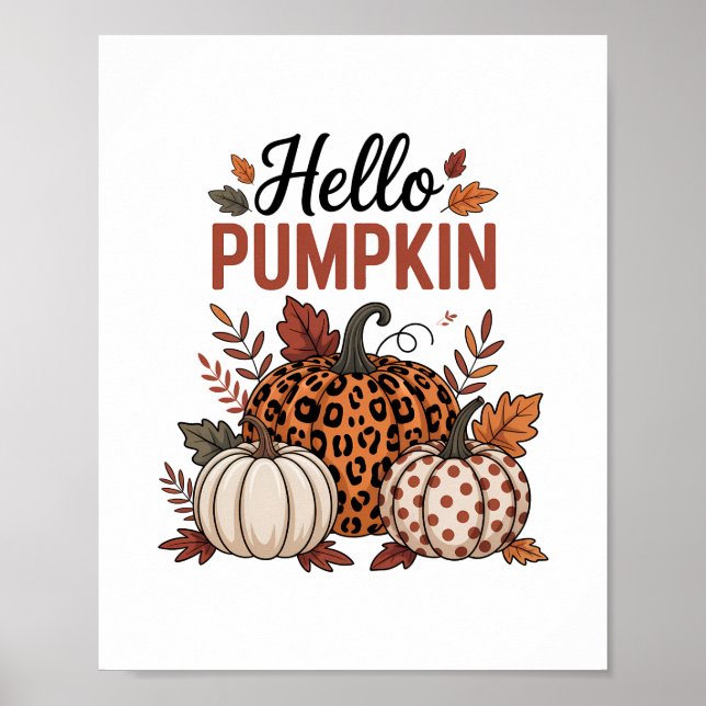 Póster Hola Calabaza otoño (Frente)