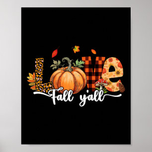 Póster Hola Calabaza Otoño Amor Caída Todos El Leopardo C