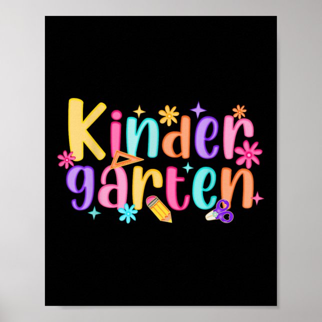 Póster Hola Chicas de kindergarten niños preppy de vuelta (Frente)