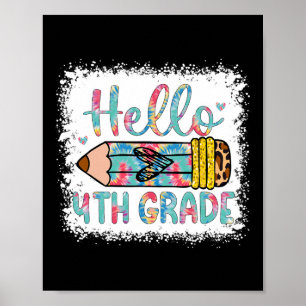 Póster Hola Cuarto Grado Vuelta al Colegio Estudiante de