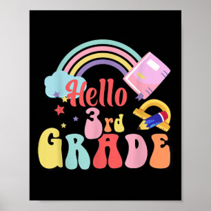 Póster Hola cuarto profesor de tercer grado primer día de