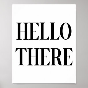 Póster Hola: Diseño de tipografía en blanco y negro