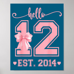 Póster Hola doce Establecido 2014 12 cumpleaños Coqueta 1