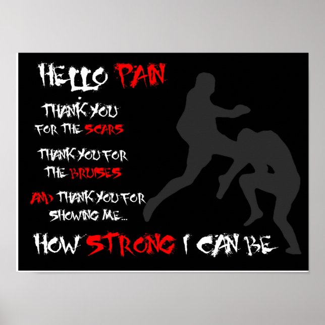 Póster "Hola Dolor" - Poster Inspirador de la MMA (Frente)