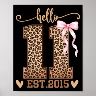 Póster Hola Eleven Est 2015 11 cumpleaños Coquette 11