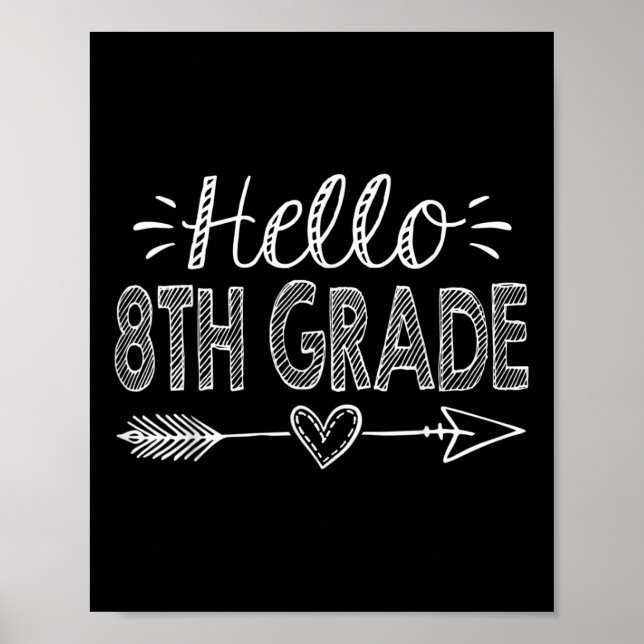 Póster Hola Equipo de 8º Grado Octavo Grado De vuelta al  (Frente)