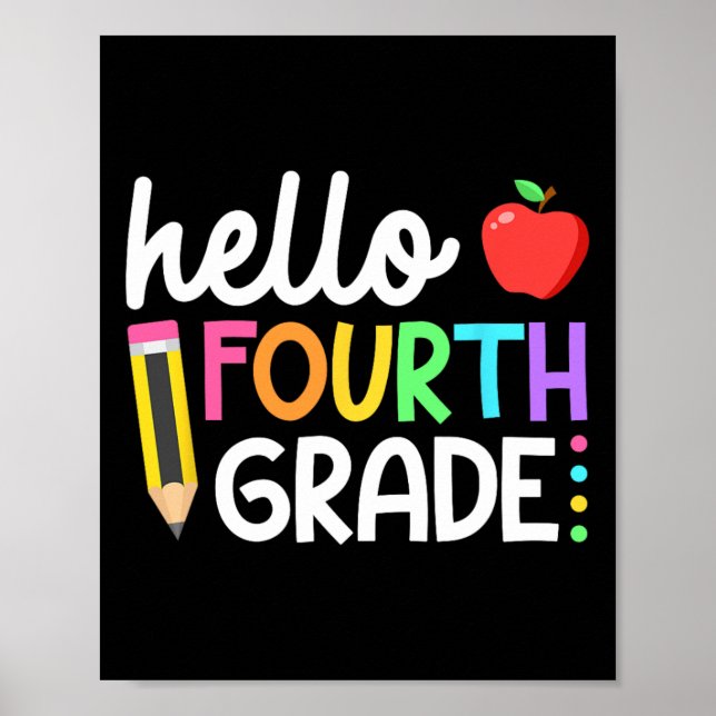 Póster Hola Equipo de Cuarto Grado 4to Grado Byck De Regr (Frente)