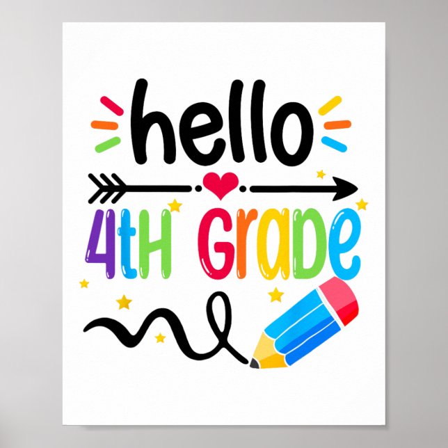 Póster Hola Equipo de Cuarto Grado 4to Grado Ck Tea de Re (Frente)