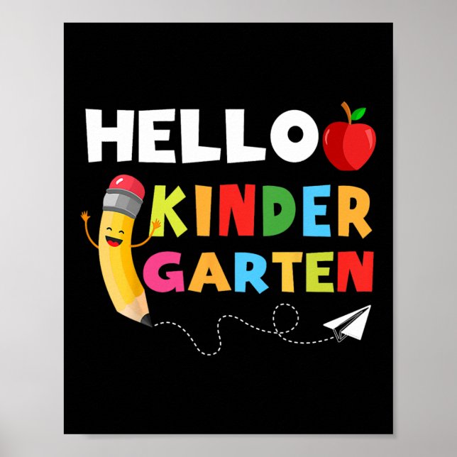 Póster Hola equipo de kindergarten de vuelta a la escuela (Frente)