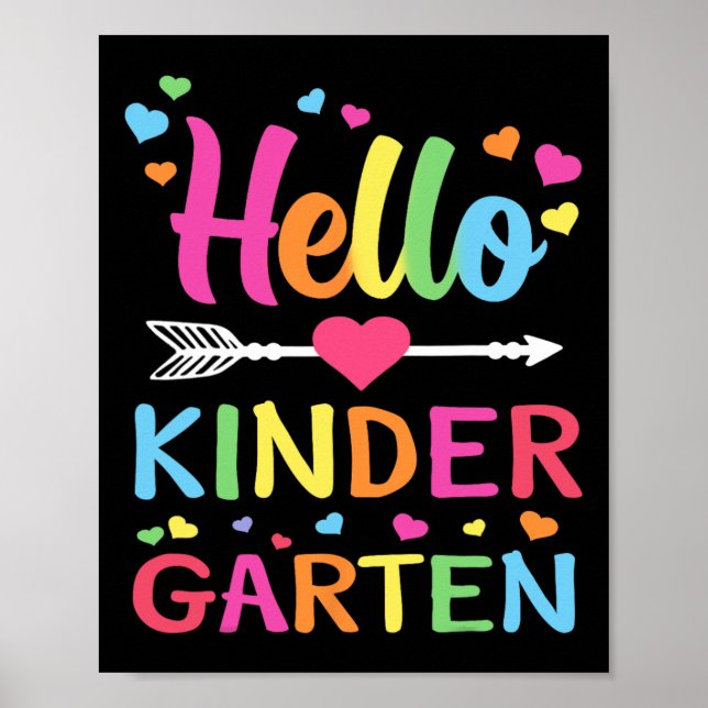 Póster Hola equipo de kindergarten Kinder Byck a la escue (Frente)