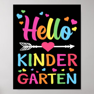Póster Hola, equipo de kindergarten, Kinder, vuelve a la