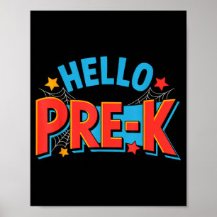Póster Hola equipo de pre-k preescolar araña de vuelta a 