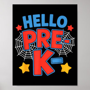 Póster Hola equipo de pre-k preescolar araña vuelve a la 