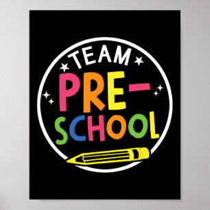 Póster Hola equipo de preescolar Pre Ck al maestro de la