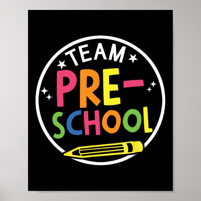 Póster Hola equipo de preescolar Pre Ck al maestro de la  (Frente)