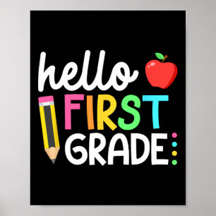 Póster Hola equipo de primer grado 1er grado Byck para vo