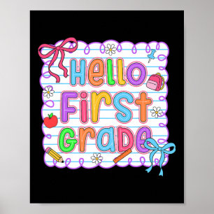 Póster Hola equipo de primer grado 1er grado de vuelta al