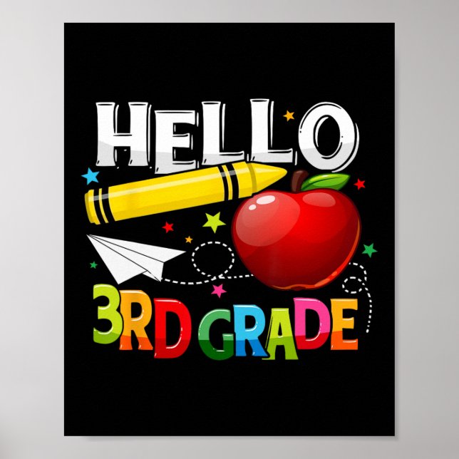 Póster Hola equipo de profesores de tercer grado Encuadra (Frente)