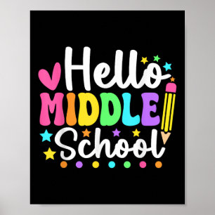 Póster Hola Escuela Secundaria De Vuelta A La Escuela De