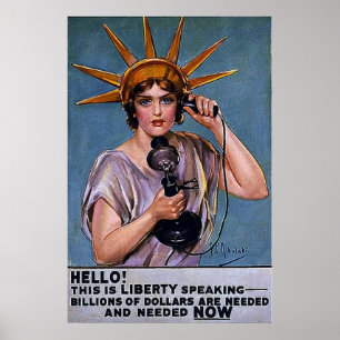 Póster ¡Hola! Éste es el vintage de discurso WW1 del ~ de