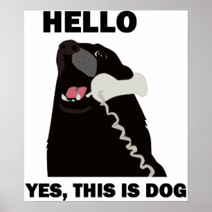 Póster HOLA ÉSTE ES SÍ teléfono del teléfono del PERRO