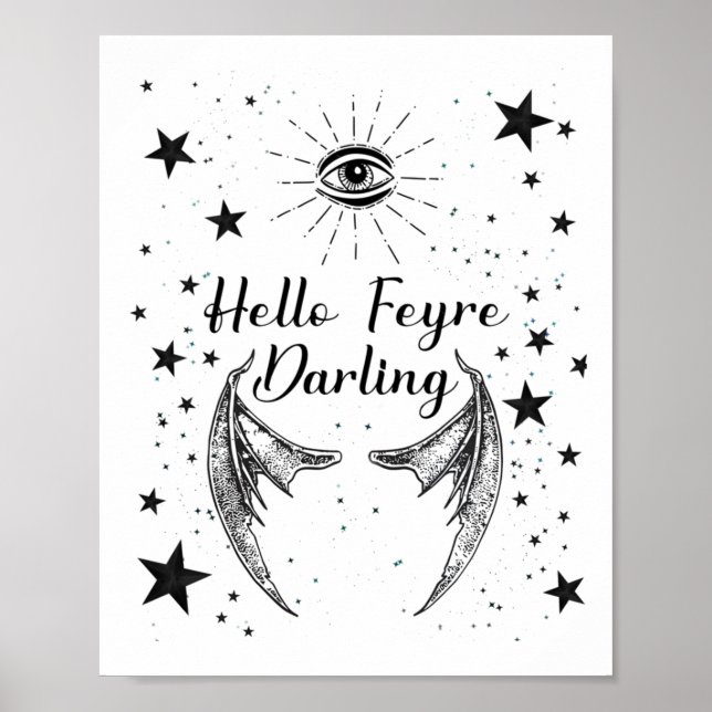 Póster Hola Feyre Darling Acotar Design Pegatina (Frente)