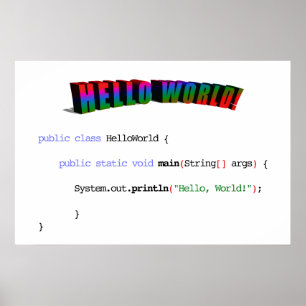 Póster Hola friki Java de saludo del mundo