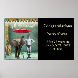 Póster Hola Funny de Jubilación Personalizada