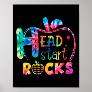 Póster Hola Head Start Rock Tie Dye Back to School Teach
