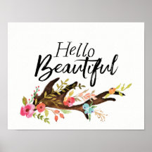 Hola Hermosa Antler y Flores