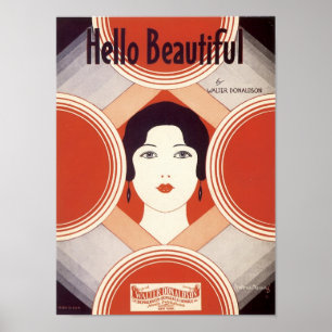Póster Hola hermosa portada del libro de canciones de ép