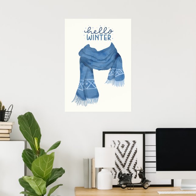 Póster Hola invierno (Oficina en casa)