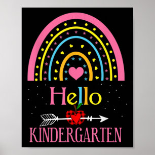 Póster Hola jardín de infancia Arcoiris Primer día de reg
