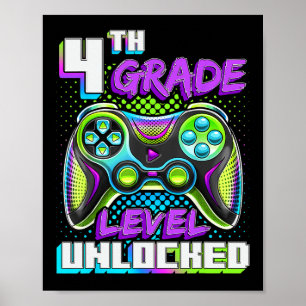 Póster Hola Juego de Video Desbloqueado de Nivel de 4to G