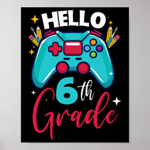 Póster Hola Juego De Video Desbloqueado De Nivel De 6º Gr
