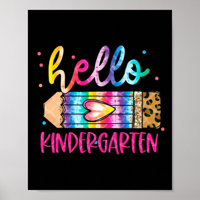 Póster Hola Kinder Leotardo Tie Dye Lápiz Té Lindo (Frente)