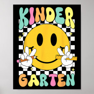 Póster Hola Kindergarten Cara Sonriente De Vuelta Al Cole