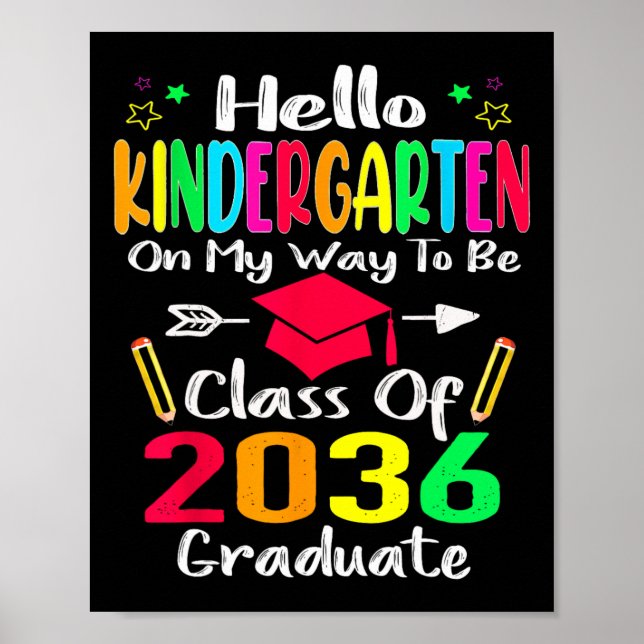 Póster Hola Kindergarten De Vuelta A La Clase Escolar De  (Frente)