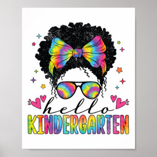 Póster Hola Kindergarten De vuelta a la escuela Mujeres n