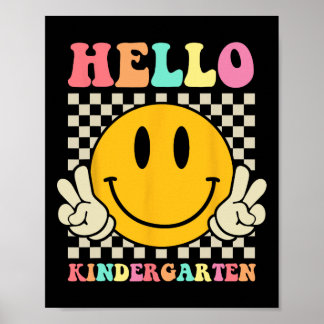 Póster Hola Kindergarten De Vuelta A School Groovy Teache