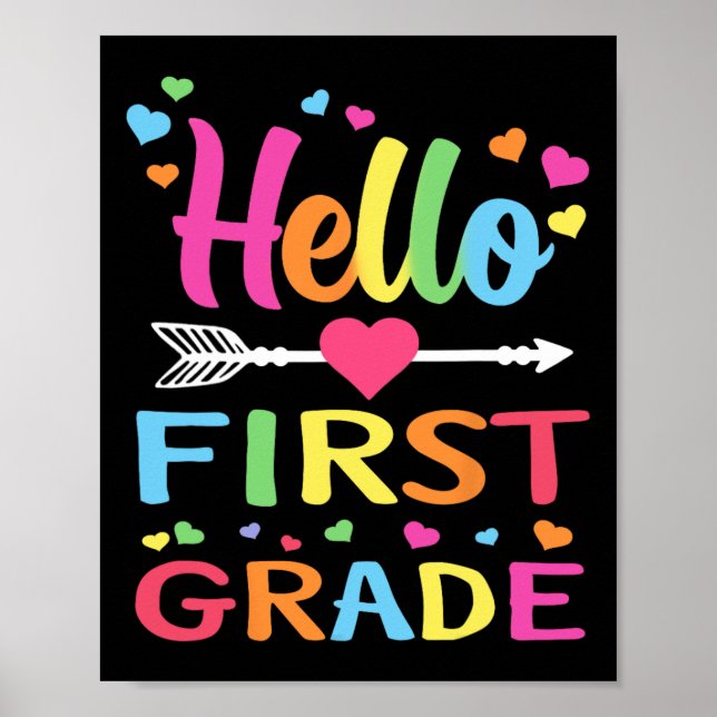 Póster Hola maestro de primer grado Byck al colegio prime (Frente)