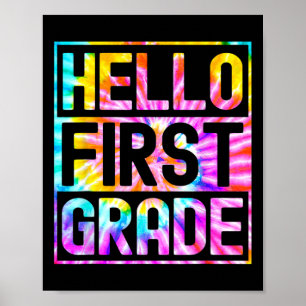 Póster Hola maestro de primer grado de regreso a la escue
