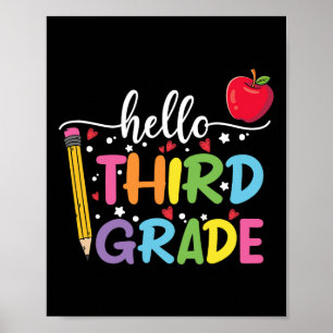 Póster Hola maestro de tercer grado estudiante Byck a la