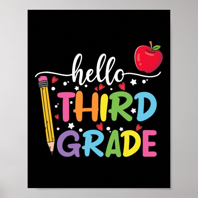 Póster Hola maestro de tercer grado estudiante Byck a la  (Frente)
