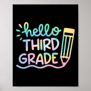 Póster Hola maestros de tintes de tercer grado niños Byck