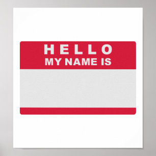 Póster Hola mi nombre es - rellene
